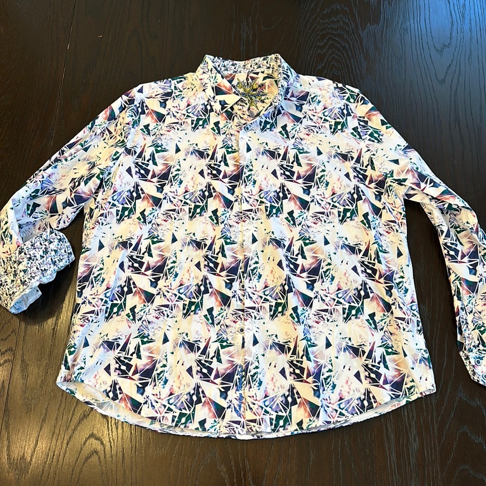 Robert Graham Men’s Dress Button Down Long Sleeve Shirt 2xl